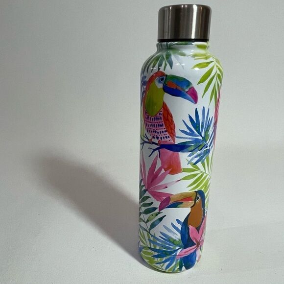 Toucan Jungle 17 ounce stainless steel double walled thermal bottle with lid - Picture 5 of 6